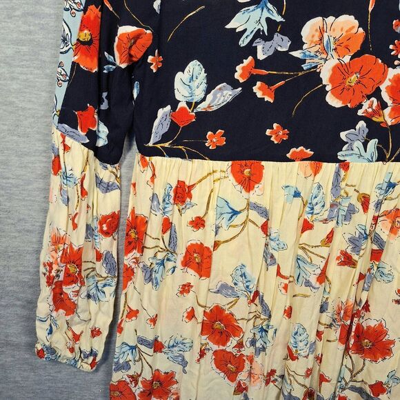 Patrons Of Peace Peasant Tunic Dress Small Boho Swing Ruffle Asymmetrical Hem - Picture 7 of 13